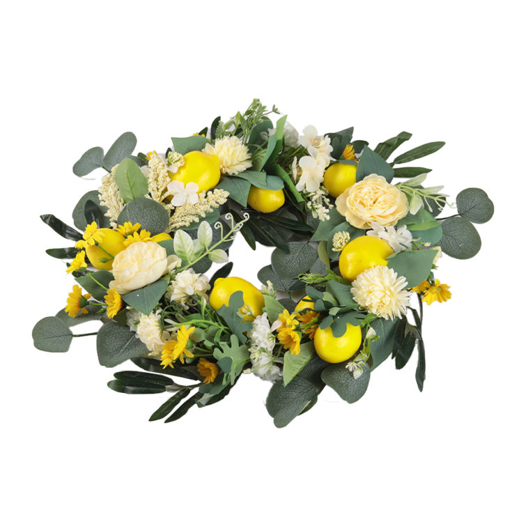The Seasonal Aisle Faux Peony 45Cm Wreath Wayfair.co.uk